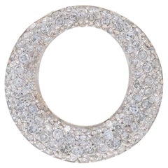 Gelbgold Pavé Diamant-Anhänger - 14k Single Cut 1,30ctw Eternity Halo Kreis