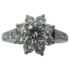 Vintage Fine Tiffany & Co. Diamond Flower Flora 950 Platinum Cocktail Cluster Ring