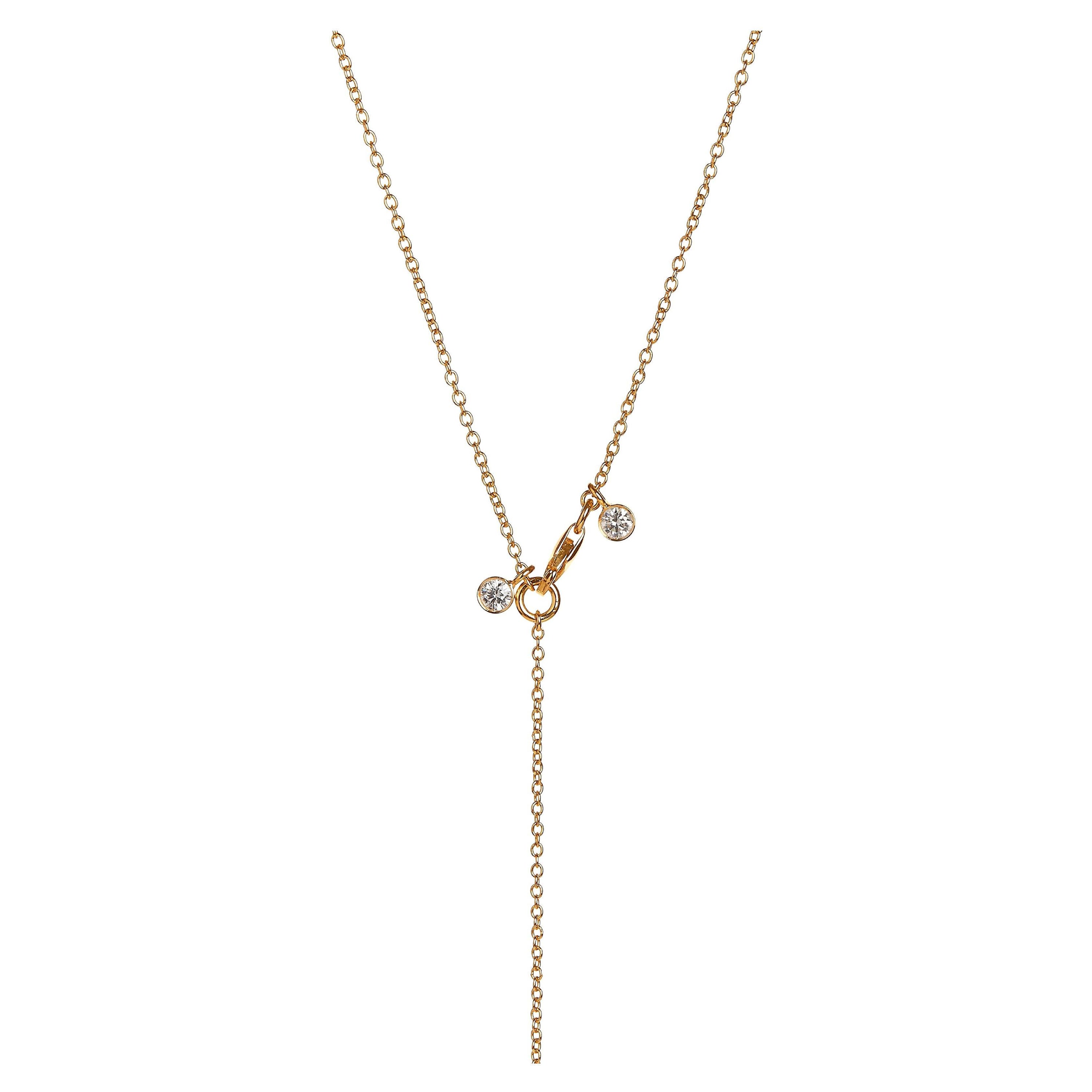 Nathalie Jean Contemporary 0.33 Carat Diamond Pendant Chain Necklace Gold Pendentifs en vente