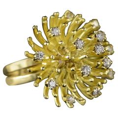 Diamond Gold Starburst Ring