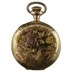 Elgin Tricolor Gold Hunter Case Pocket Watch