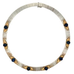 Vintage Cabochon Sapphire Necklace
