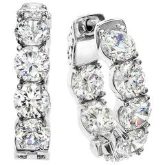 .75 Inch Inside Out Diamond Gold Hoops Earrings 10