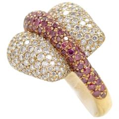 Ionescu Design White and Purple Diamond Gold Ring Ionescu Design White and Purple Diamond Gold Ring