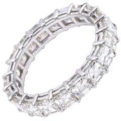 Nally Asscher Shape diamond Platinum Band Ring