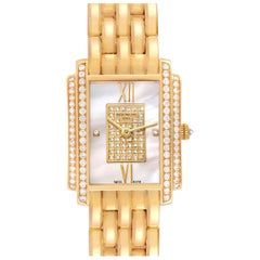 Used Patek Philippe Gondolo Yellow Gold Mother Of Pearl Diamond Dial Ladies Watch