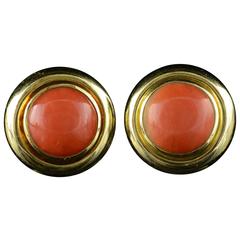  Tiffany & Co. Paloma Picasso Coral Gold French Clip Earrings