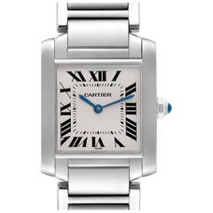 Cartier Montre Tank Française à cadran argenté, taille moyenne, pour femmes W51003Q3