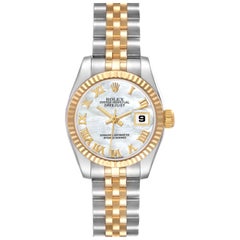 Rolex Datejust Steel Yellow Gold Mother Of Pearl Dial Ladies Watch 179173