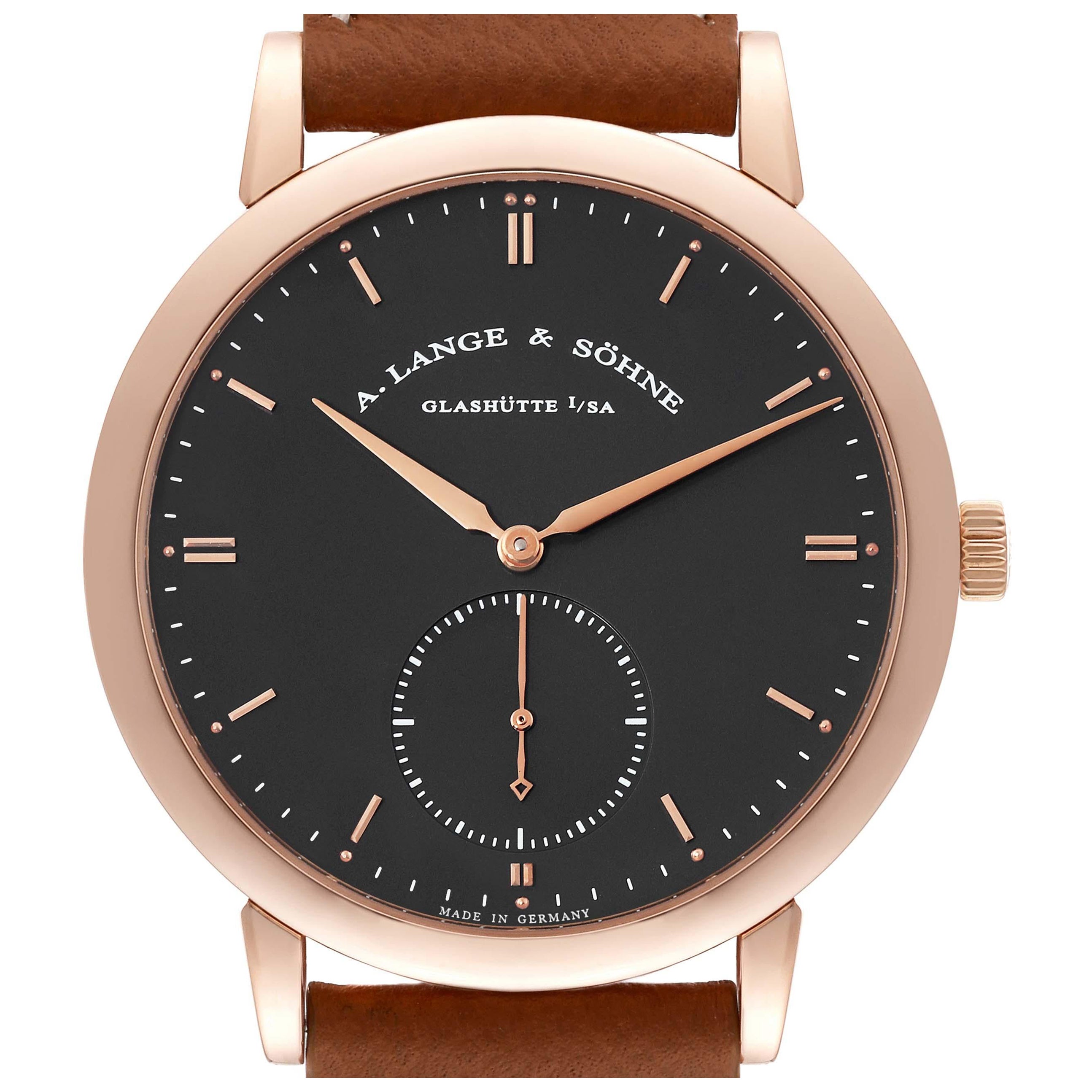 A. Lange and Sohne Grand Saxonia Rose Gold Mens Watch 307.033 For Sale