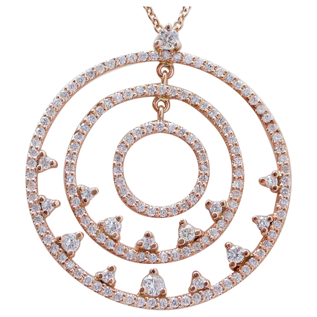Diamonds, 18 Karat Rose Gold Necklace. For Sale