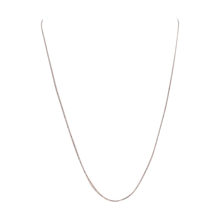 Rose Gold Box Chain Necklace 18" - 14k Italy For Sale