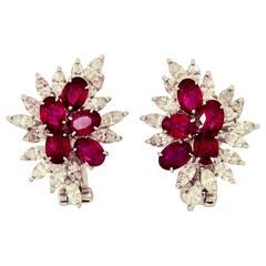 French Diamond Ruby Earrings 8