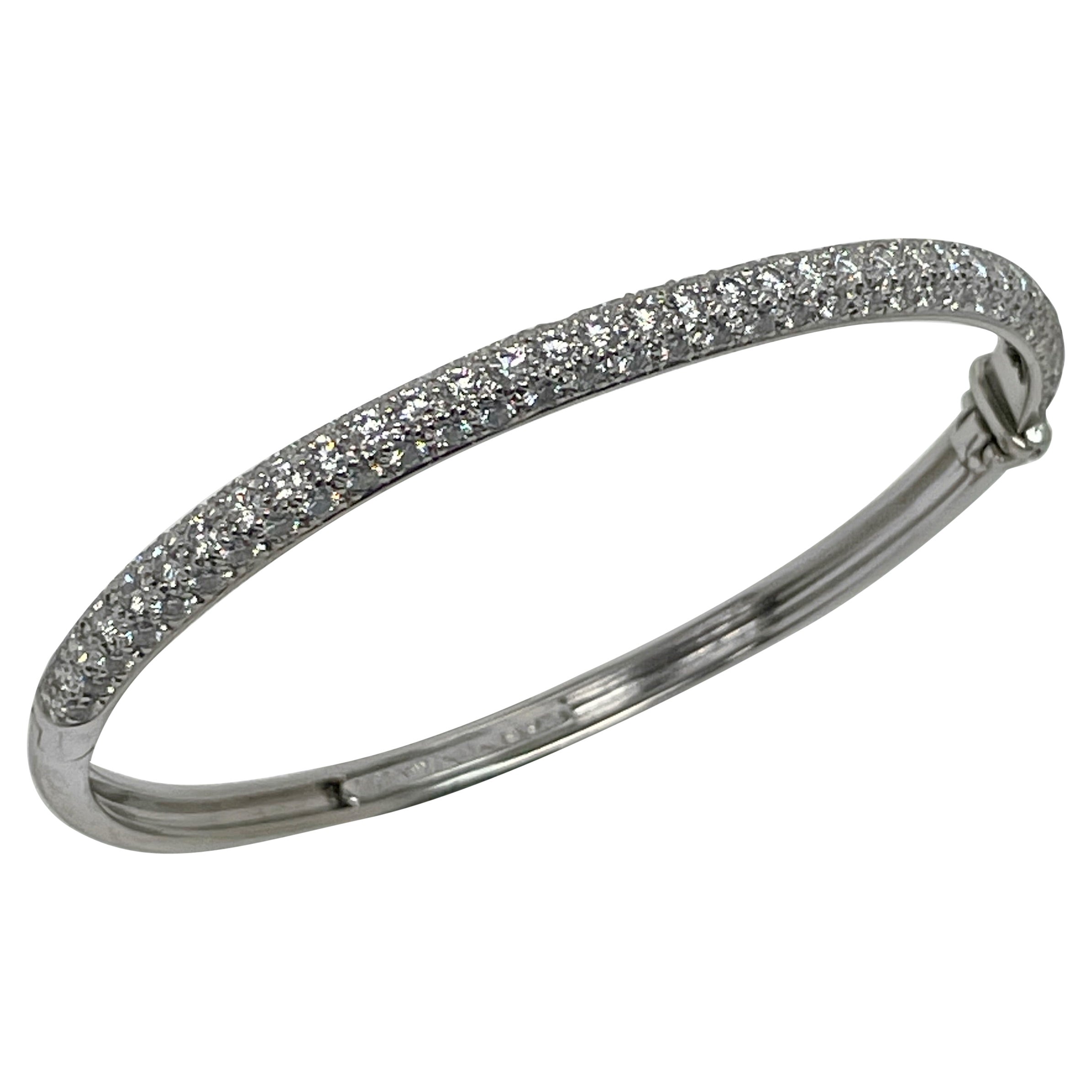 Tiffany & Co., Platinum and Diamond Bangle Bracelet For Sale