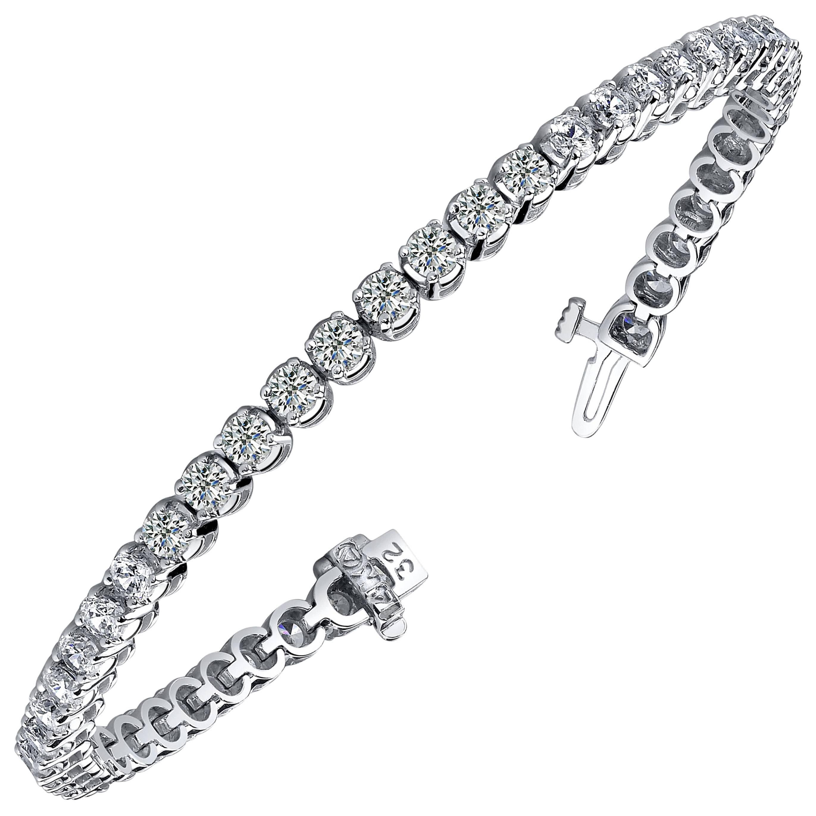 Diamond Gold Four Prong Tennis Bracelet
