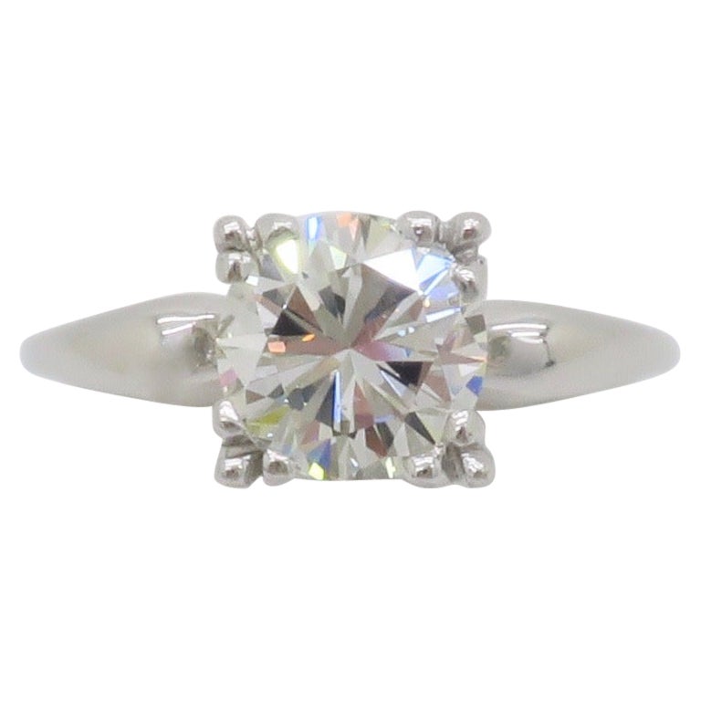 Vintage 1.45CT Round Brilliant Cut Diamond Solitaire Ring  For Sale