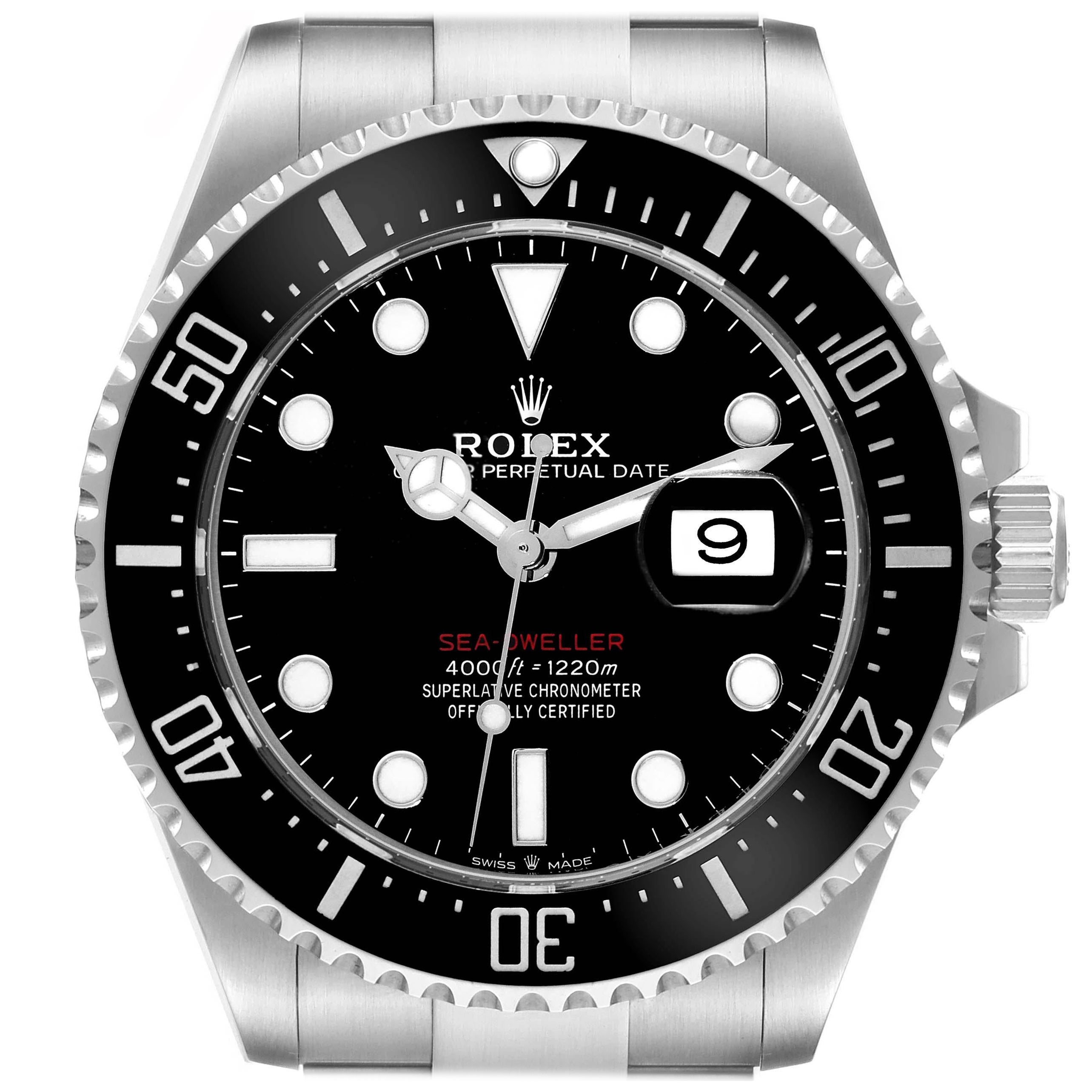 Rolex Montre Seadweller en acier pour homme, 43 mm, 50e anniversaire, avec carte boîte, 126600