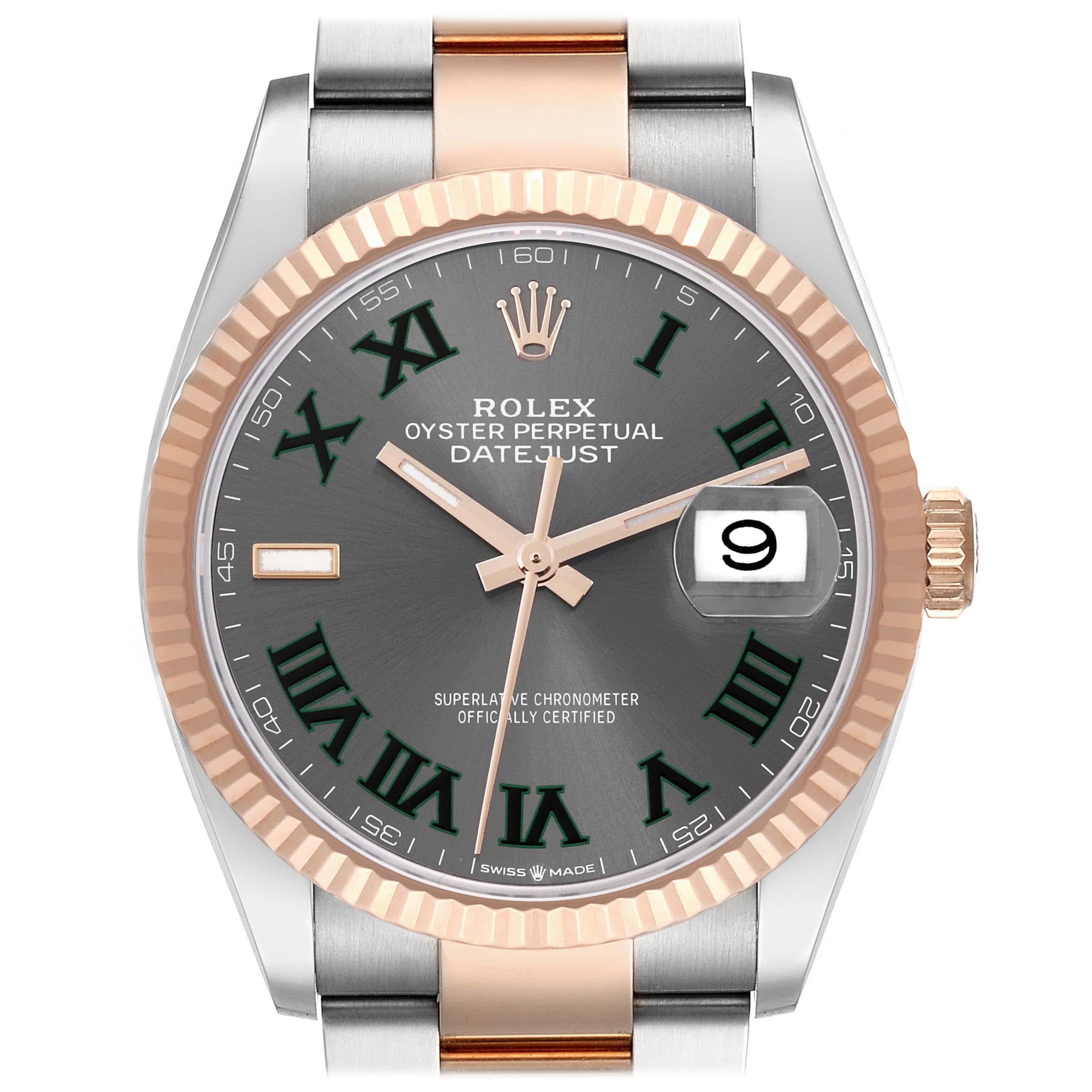 Rolex Montre Datejust 36 Wimbledon pour hommes en acier et or rose 126231