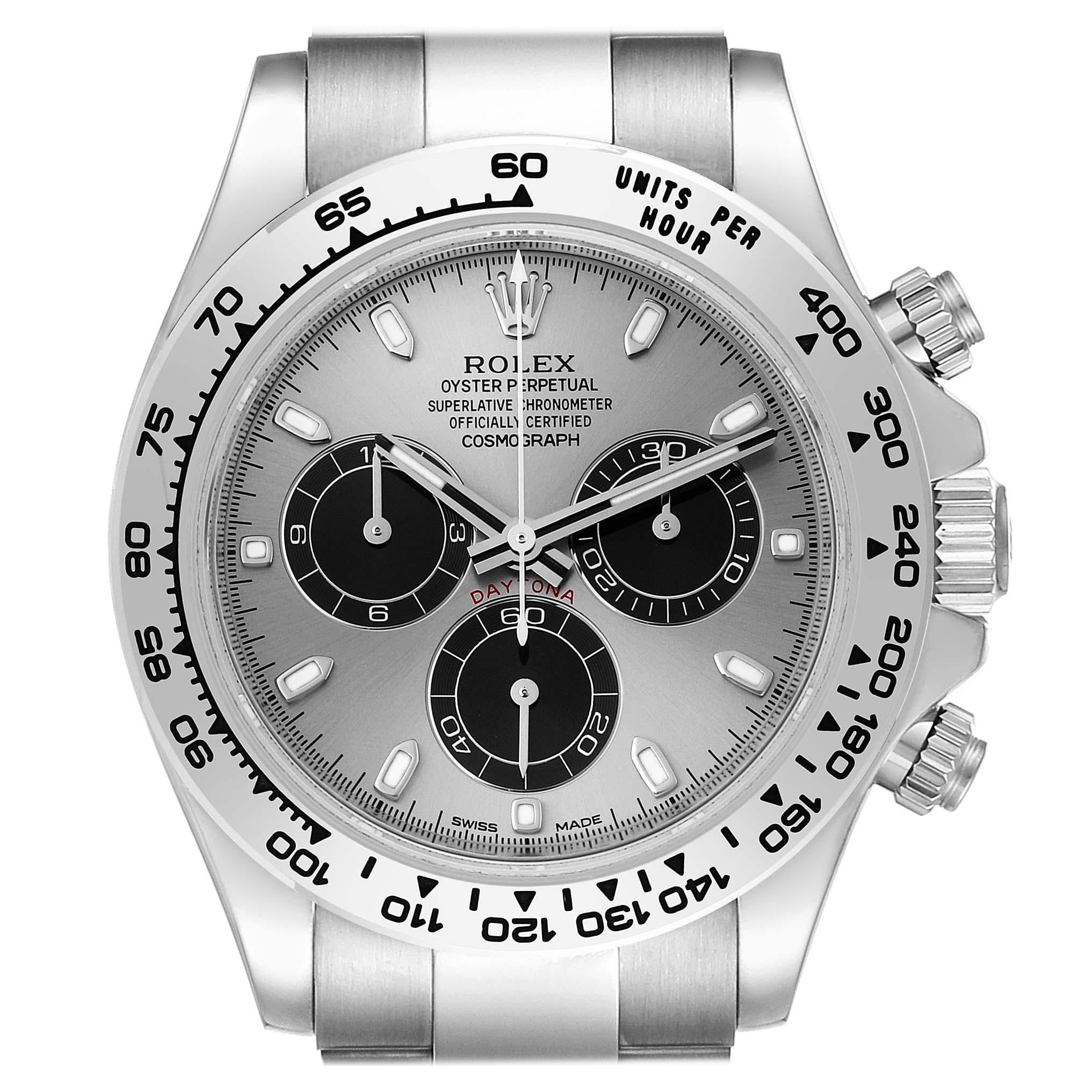 Rolex Daytona White Gold Silver Dial Mens Watch 116509 Box Card