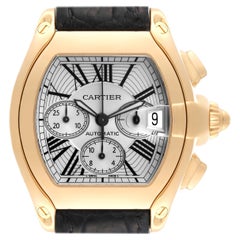 Cartier Montre pour homme Roadster Chronographe à bracelet en or jaune et noir W62021Y3