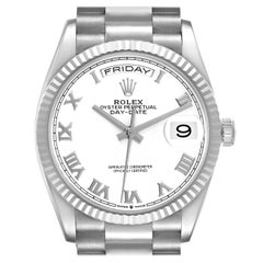 Rolex Day Date 36mm President White Gold White Dial Mens Watch 128239 Box Card