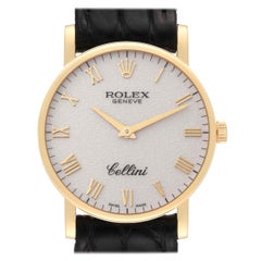 Vintage Rolex Cellini Classic Yellow Gold Ivory Anniversary Dial Mens Watch 5115