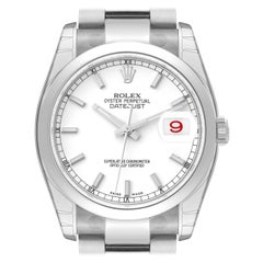 Rolex Datejust weißes Zifferblatt Oyster-Armband Stahl Herrenuhr 116200 ungetragen