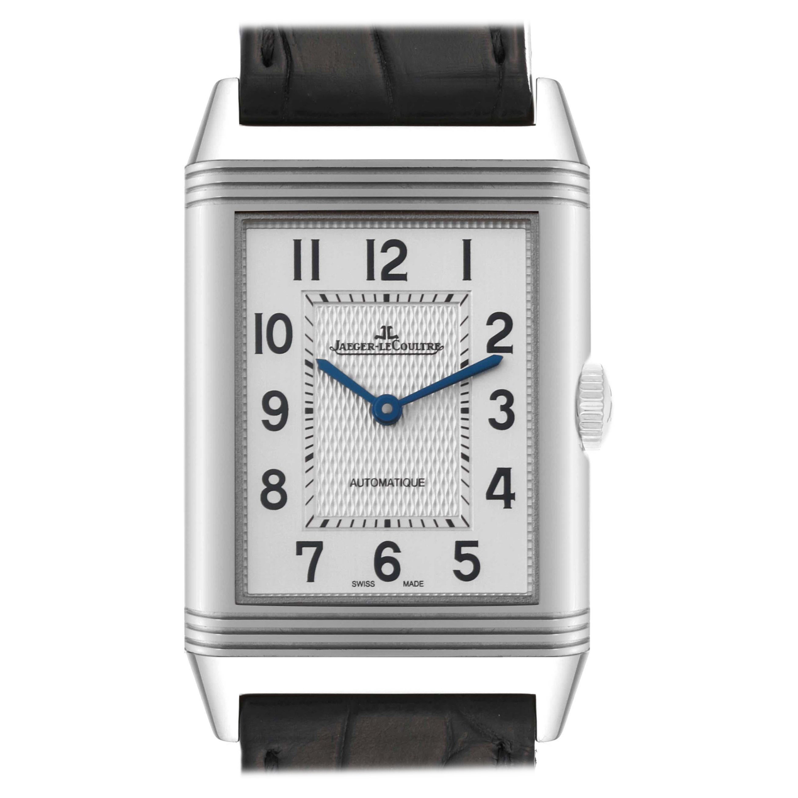 Jaeger LeCoultre Montre Reverso classique en acier pour hommes 214.8.S5 Q3828420 Boîte et papiers d'origine en vente