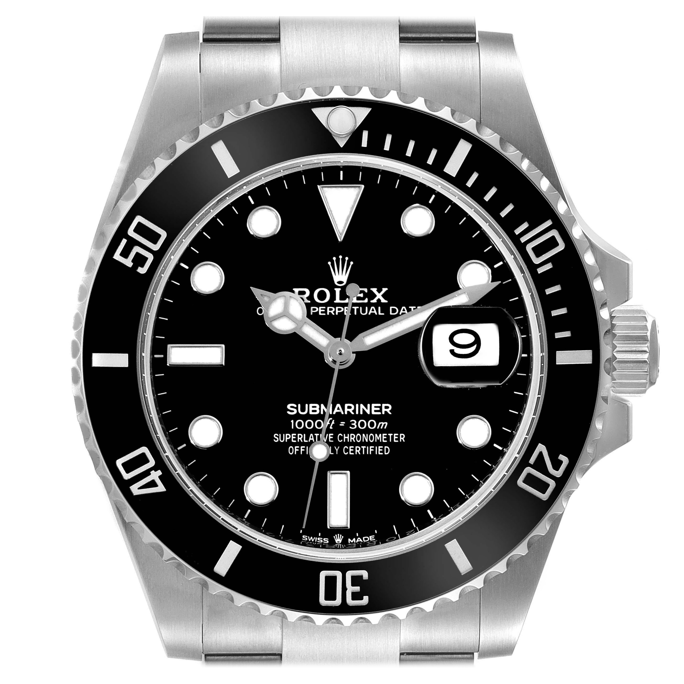 Rolex Submariner Black Dial Ceramic Bezel Steel Mens Watch 126610 Box Card For Sale