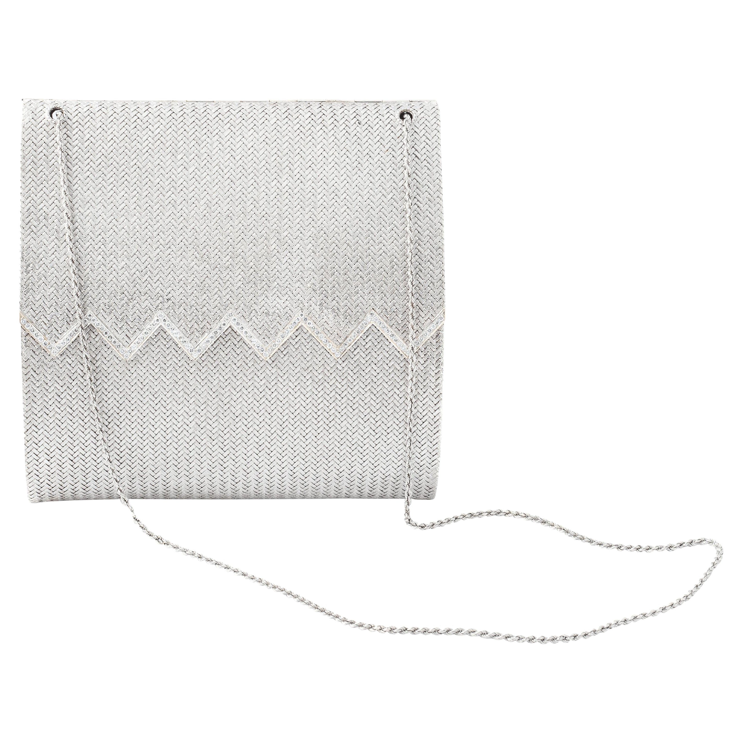Diamond white gold evening bag