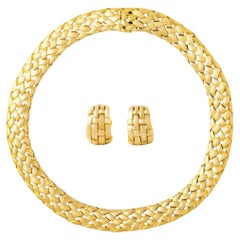 Van Cleef and Arpels, collier de boucles d'oreilles en or jaune 18 carats, années 1980