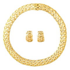 Van Cleef and Arpels, collier de boucles d'oreilles en or jaune 18 carats, années 1980