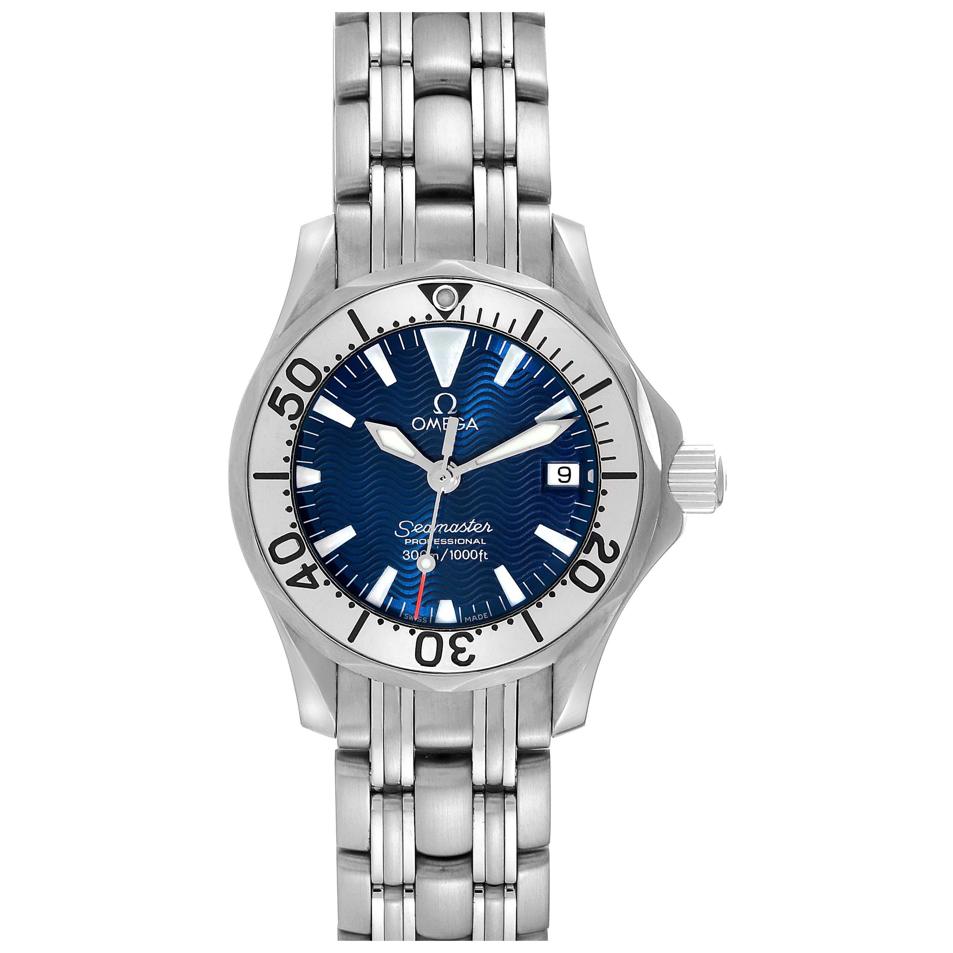 Omega Seamaster Diver Quartz 28mm Steel Ladies Watch 2285.80.00 en vente