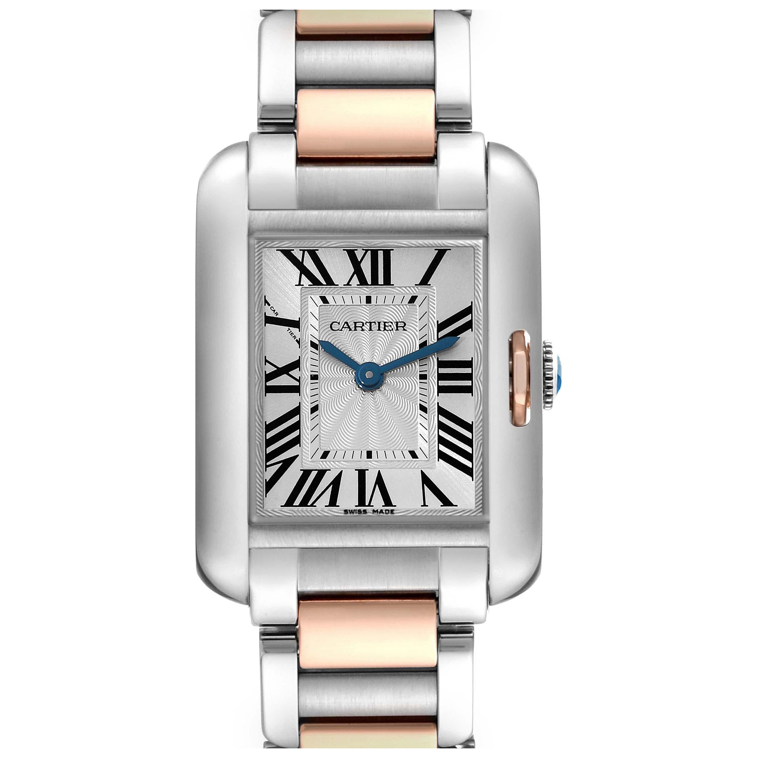 Cartier Tank Anglaise Small Steel Rose Gold Ladies Watch W5310036