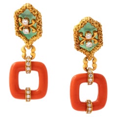 Corail Diamond Yellow Gold Earrings