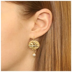 Tagliamonte Boucles d'oreilles pendantes Neptune en perles de culture - Or jaune 18 carats Mythologie