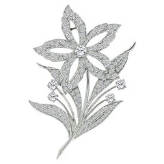 Vintage 3.75ct Diamond Flower Pin