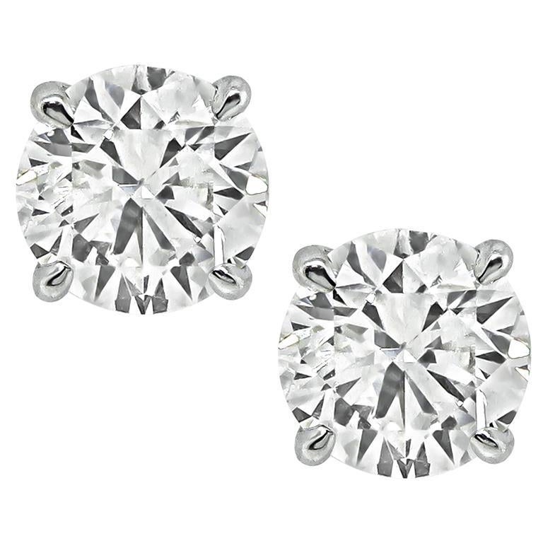 Boucles d'oreilles en diamant certifié GIA 1,92cttw en vente