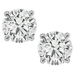 Vintage GIA Certified 1.92cttw Diamond Stud Earrings