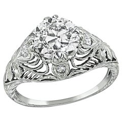 Vintage Edwardian 1.72ct Diamond Engagement Ring