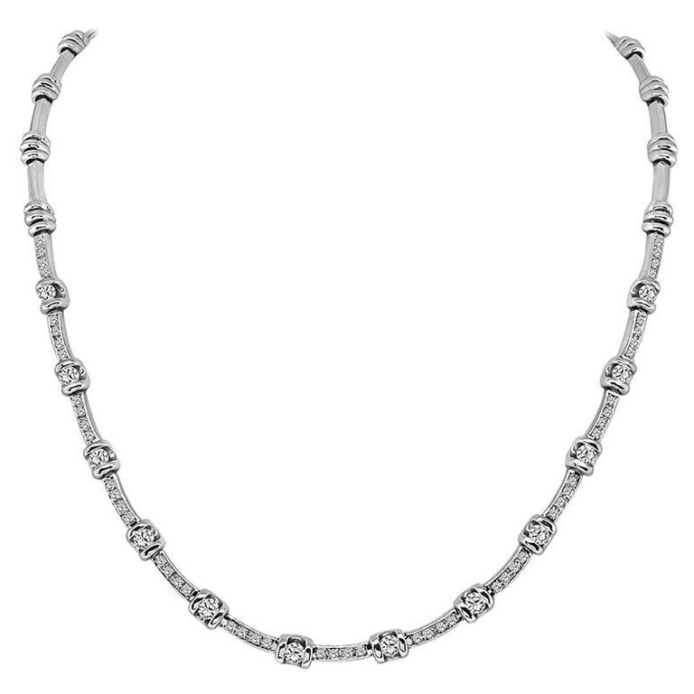 2.75ct Diamond Gold Necklace For Sale