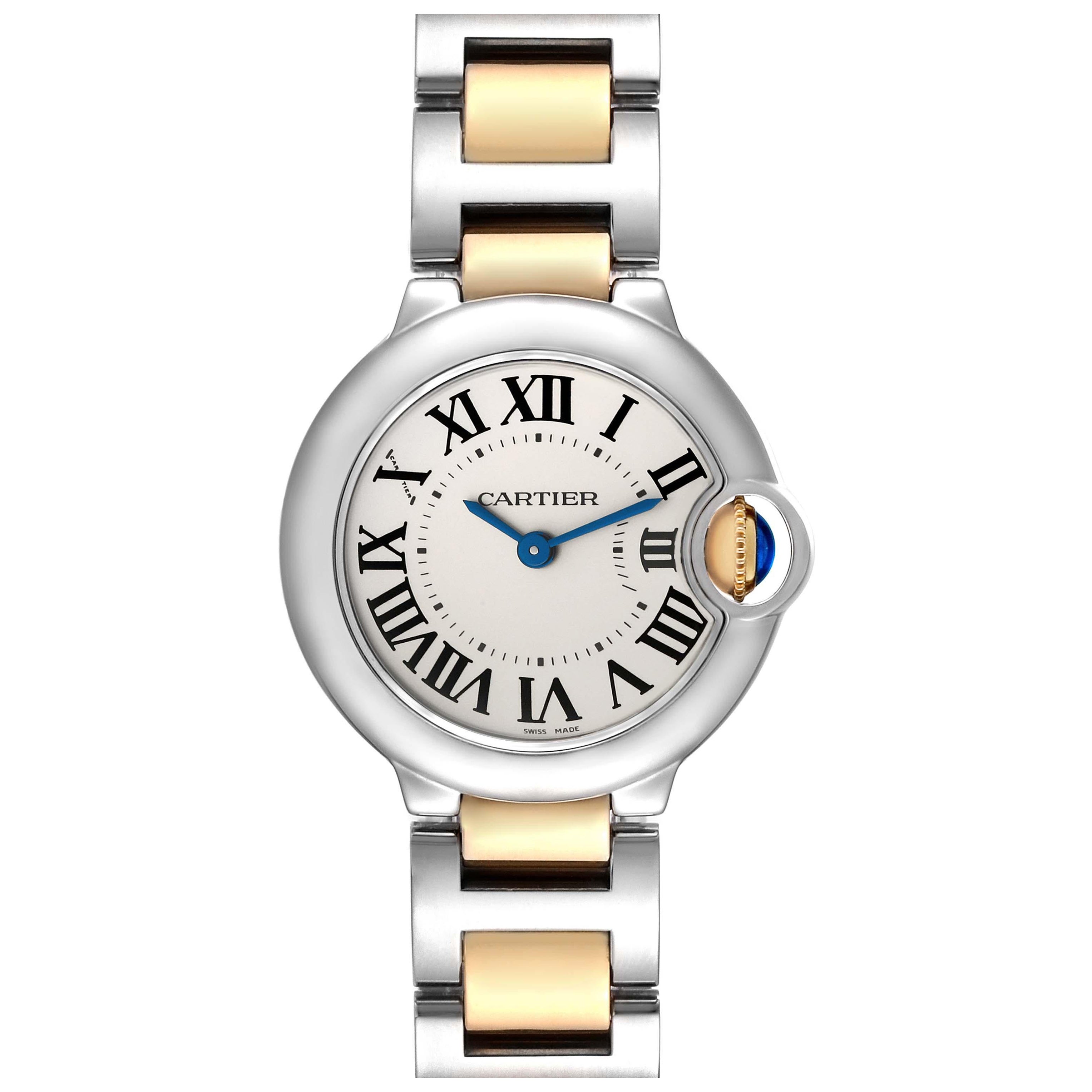 Cartier Montre Ballon Bleu 28mm en acier et or jaune pour femmes W69007Z3