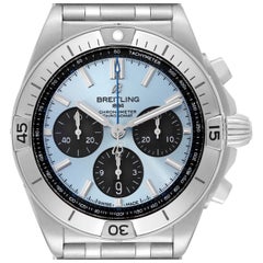 Breitling Chronomat B01 Ice Blue Dial Steel Herrenuhr PB0134 Box Card