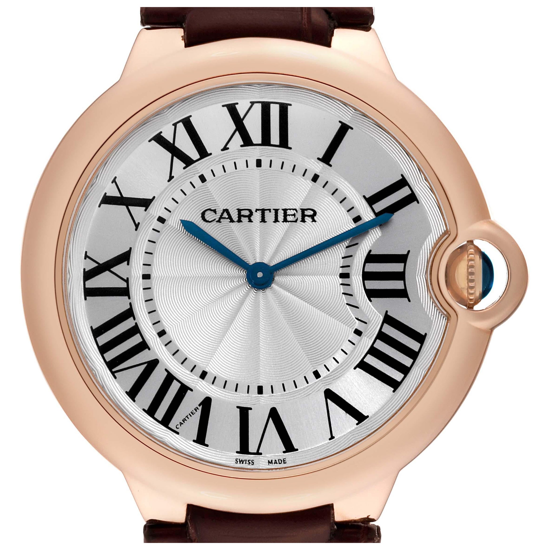 Cartier Ballon Bleu Rose Gold Mens Watch W6920083 For Sale