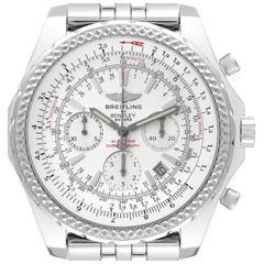 Breitling Bentley Motors Stahl-Chronograph-Herrenuhr A25362 mit silbernem Zifferblatt