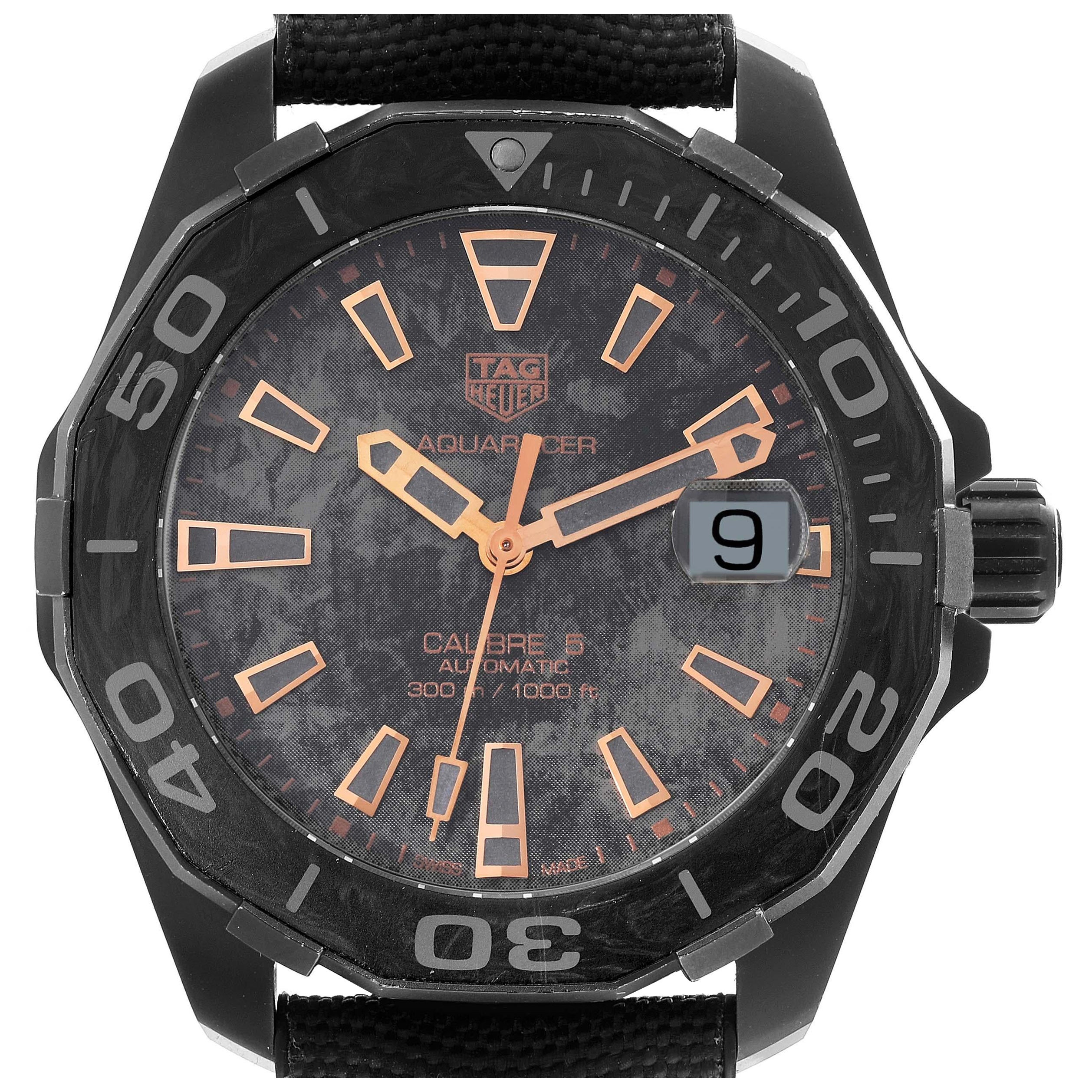 Tag Heuer Aquaracer Titanium Carbon Limited Edition Mens Watch WBD218A For Sale