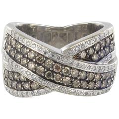 Modern Cognac Diamond Gold Ring 11
