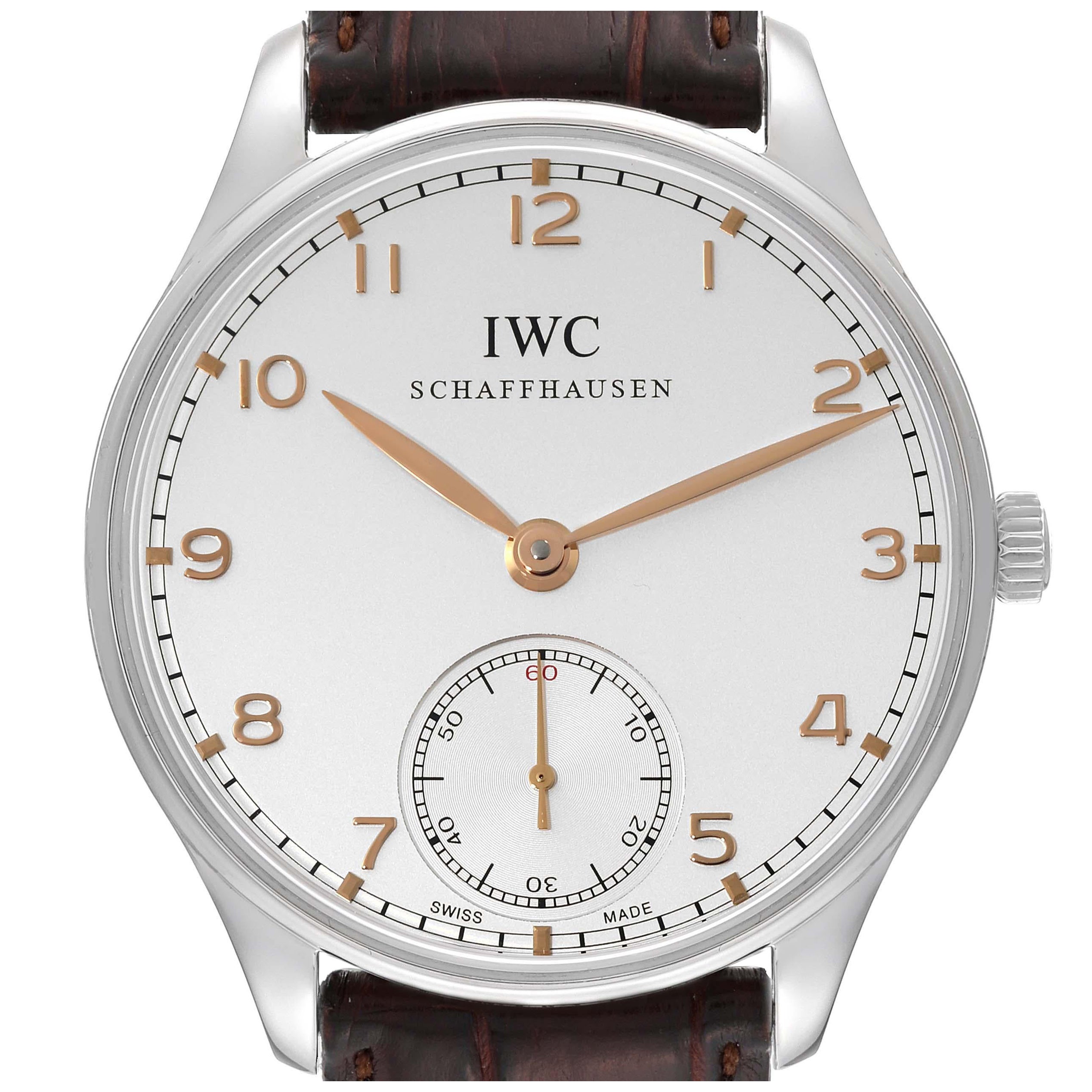 IWC Portuguese Silver Dial Manual Steel Mens Watch IW545408