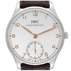 Used IWC Portuguese Silver Dial Manual Steel Mens Watch IW545408