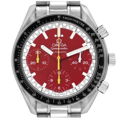 Omega Speedmaster Schumacher Stahl-Herrenuhr mit rotem Zifferblatt 3510.61.00